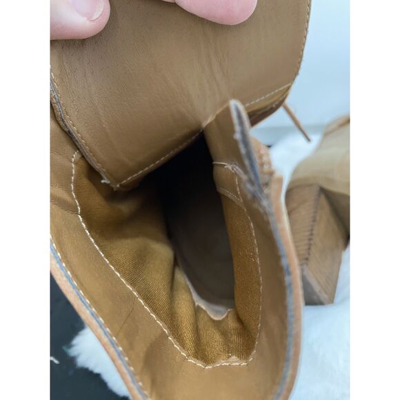 G by Guess Tan/Brown Lace up Zip Combat High Chunk Heel Women's Boots Size 9 - Picture 7 of 10